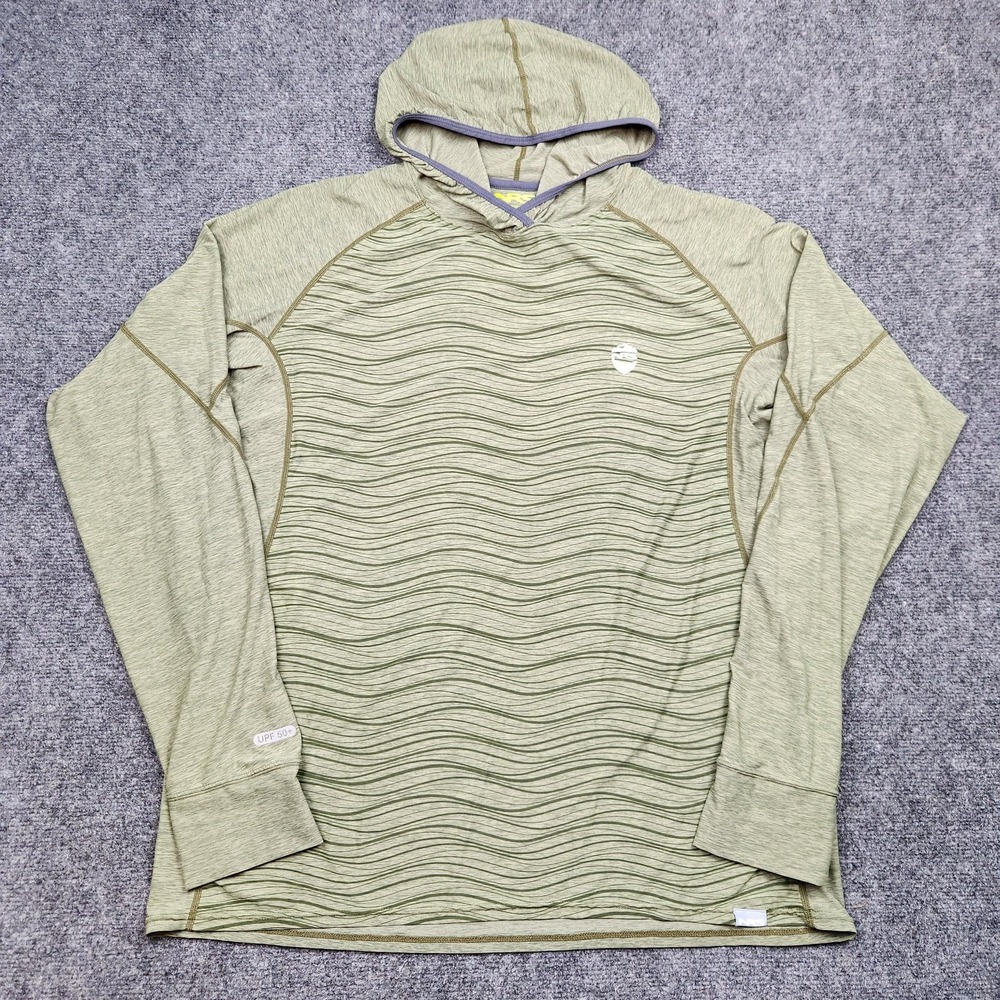 NRS Hooded Shirt Mens 2XL‎ Green Long Sleeve UPF 50+ Quick Dry Performance Top